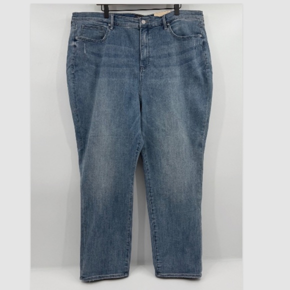 NYDJ Jeans Women 20W NEW Girlfriend LiftTuck Tech Stretch Blue Light Wash Denim - Picture 1 of 15